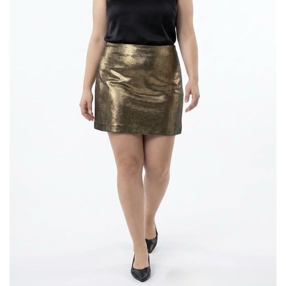 NWOT WOMENS ANN TAYLOR LOFT SIZE 16 BRONZE METALLIC SKIRT LINED